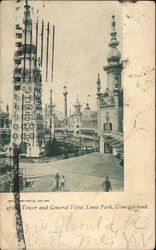 Tower and General Vies, Luna Park Postcard