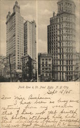 Park Row & St. Paul Bldg. Postcard