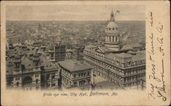 Birds Eye View, City Hall Postcard