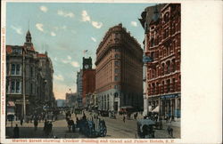 Market Street Showing Crocker Building and Grand and Palace Hotels Postcard