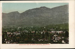 Bird's-Eye View of Town and Hills Santa Barbara, CA Postcard Postcard Postcard