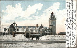 The Union Station in Winter Portland, ME Postcard Postcard Postcard