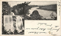 Sawkill Falls/ Delaware River From the Bluff Milford, PA Postcard Postcard 