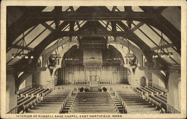 Interior of Russell Sage Chapel East Northfield Massachusetts