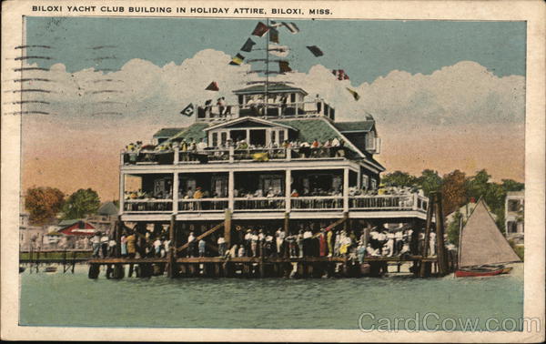 Biloxi Yacht Club Building In Holiday Attire Mississippi