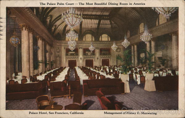The Palace Palm Court - The Most Beautiful Dining Room in America San Francisco California