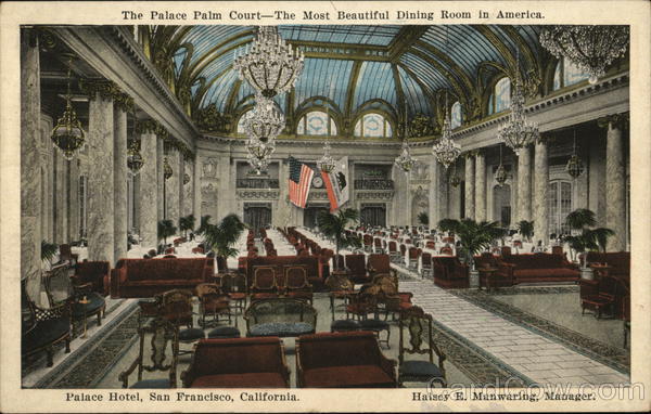 The Palace Palm Court - Most Beautiful Dining Room in America San Francisco California
