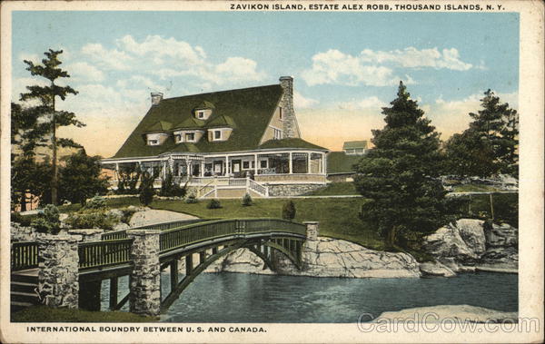 International Boundary Between U.S. and Canada - Zavikon Island, Estate Alex Robb Thousand Islands New York