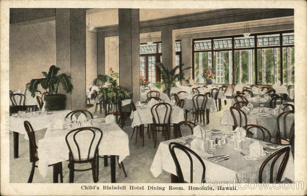 Child's Blaisdell Hotel Dining Room Honolulu Hawaii