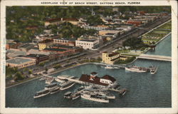 Aeroplane View of Beach Street Daytona Beach, FL Postcard Postcard Postcard