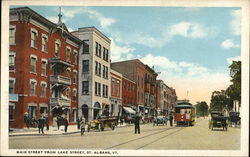 Main Street From Lake Street St. Albans, VT Postcard Postcard Postcard