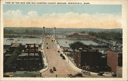 New and Old Hampden County Bridges Springfield, MA Postcard Postcard Postcard