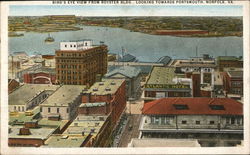 Bird's Eye View from Royster Building Looking Towards Portsmouth Postcard