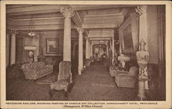 Mezzanine Parlors, Showing Portion of Famous Art Collection - Narragansett Hotel Postcard