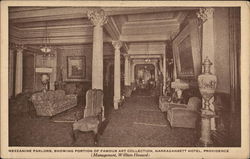 Mezzanine Parlors, Showing Portion of Famous Art Collection - Narragansett Hotel Providence, RI Postcard Postcard Postcard