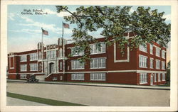 High School Building Postcard