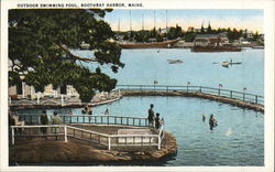 Outdoor Swimming Pool Postcard