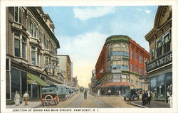 Junction of Broad and Main Streets Pawtucket, RI Postcard Postcard Postcard