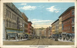 Looking Along Main Street Bangor, ME Postcard Postcard Postcard