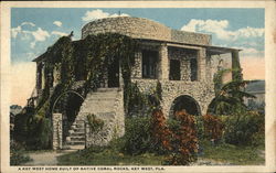 Key West Home Built of Native Coral Rocks Florida Postcard Postcard Postcard