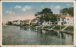 The Terrace, Wesley Lake Ocean Grove, NJ Postcard Postcard Postcard