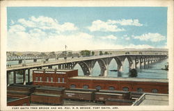 Fort Smith Free Bridge and Mo. Pac. R.R. Bridge Arkansas Postcard Postcard Postcard
