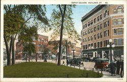 Depot Square Rutland, VT Postcard Postcard Postcard
