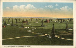 Oil Fields Near Oklahoma City Postcard Postcard Postcard