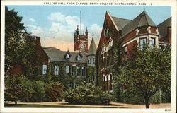 Smith College - College Hall from Campus Postcard