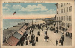 Boardwalk and Beach Scene Postcard