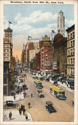 Broadway North from 38th Street Postcard