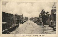 Main Street, Looking West Russellville, AR Postcard Postcard Postcard