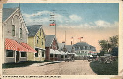 Restaurant Row, Salem Willows Massachusetts Postcard Postcard Postcard