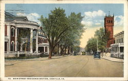 Main Street Residence Section Danville, VA Postcard Postcard Postcard