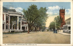 Main Street Residence Section Postcard