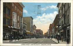 Lisbon Street Looking South Lewiston, ME Postcard Postcard Postcard