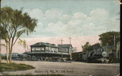 M. C. RR. Depot Waterville, ME Postcard Postcard Postcard