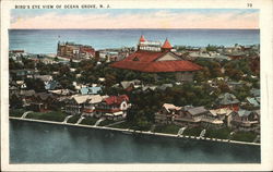 Birds Eye View of Town Ocean Grove, NJ Postcard Postcard Postcard