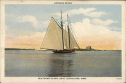 Ten Pound Island Light Gloucester, MA Postcard Postcard Postcard
