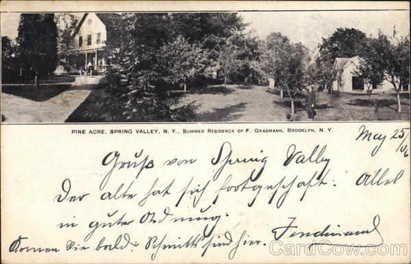 Pine Acre, Summer Residence of F. Grasmann, Brooklynn Spring Valley New York