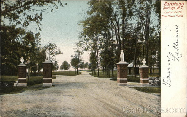 Entrance to Woodlawn Park Saratoga Springs New York