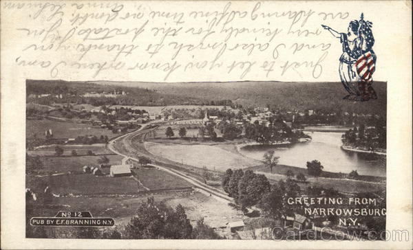 View of Town and River Narrowsburg New York