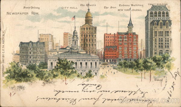 Newspaper Row New York C. F. TH. KBEH