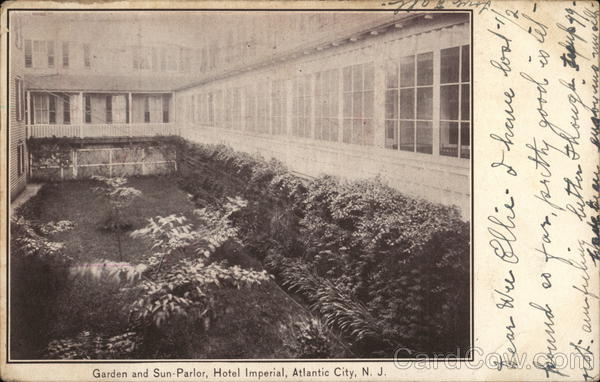 Garden and Sun-Parlor, Hotel Imperial Atlantic City New Jersey