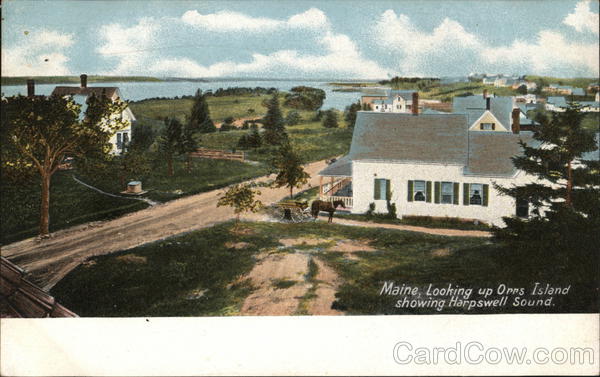 Maine, Looking up Orrs Island Showing Harpswell Sound