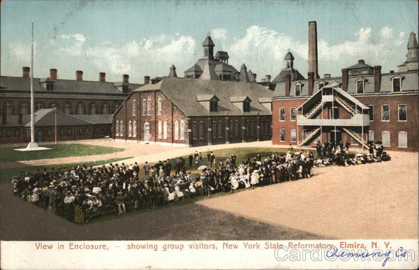 View in Enclosure, Showing Group Visitors, New York State Reformatory Elmira