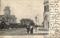 Railroad Station Arverne, NY Postcard Postcard Postcard