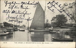 The Creek at Brewster's Dock Bay Shore, NY Postcard Postcard Postcard