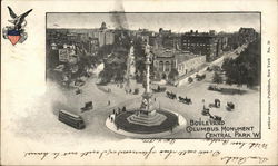 Boulevard, Columbus Monument, Central Park West Postcard