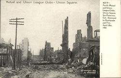 Mutual and Union League Clubs - Union Square San Francisco, CA Postcard Postcard Postcard